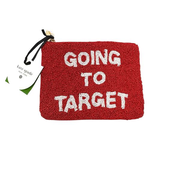 Kate Spade New York x Target Red White Going To Target Beaded Clutch Limited NEW - Picture 8 of 10